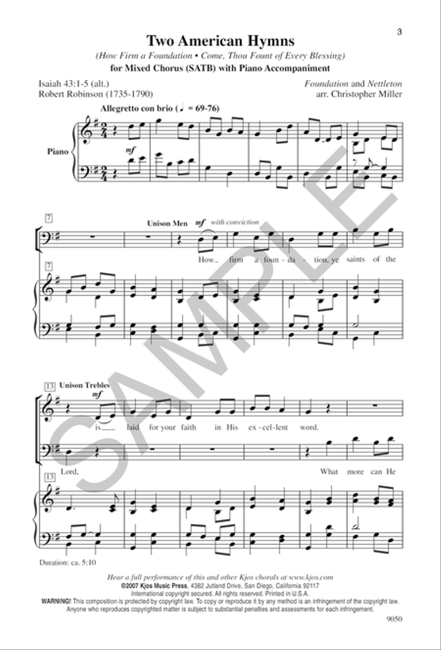 Two American Hymns 4-Part scores gallery preview page 4