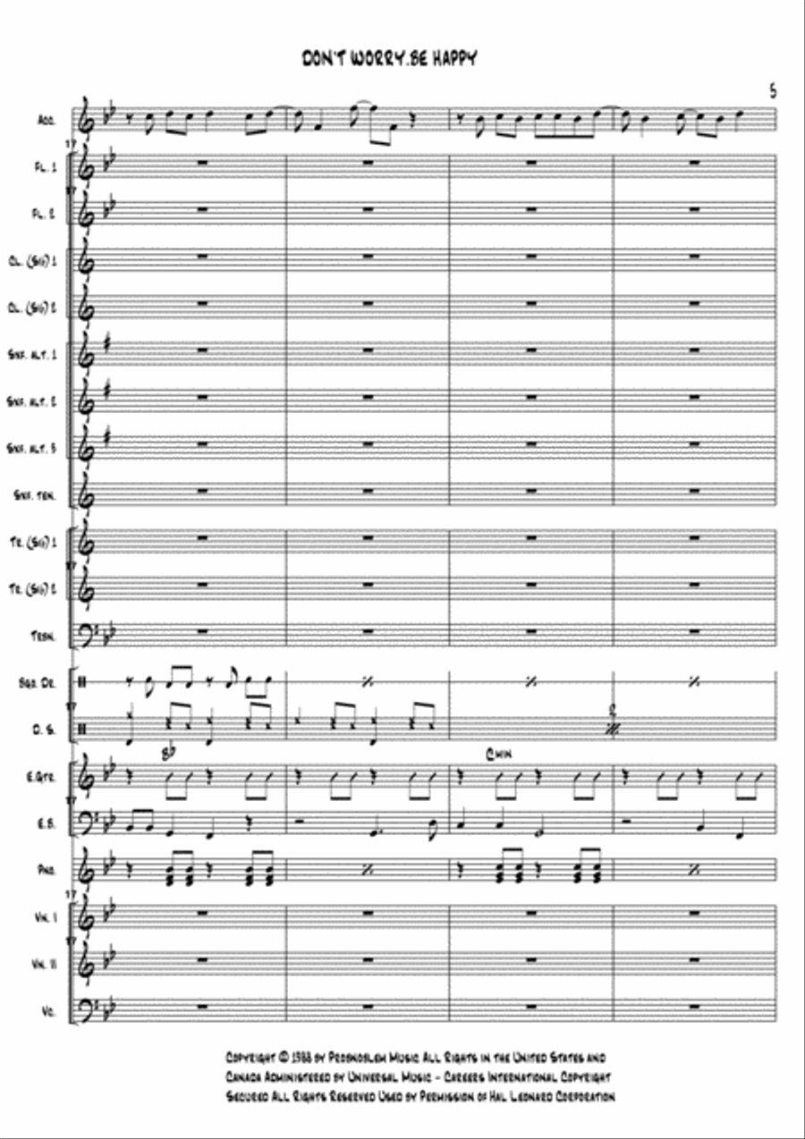 Don't Worry, Be Happy Large Ensemble scores gallery preview page 6