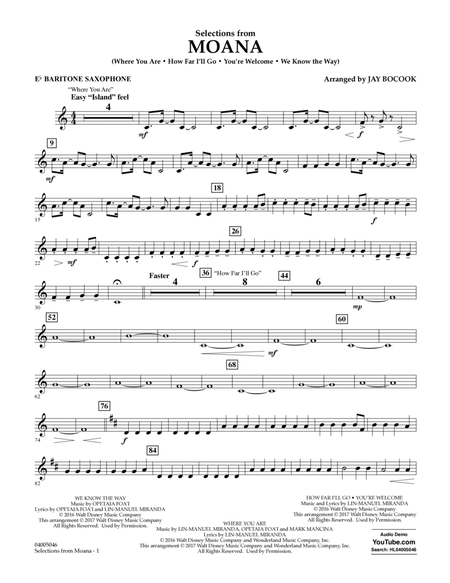 Selections from Moana - Eb Baritone Saxophone