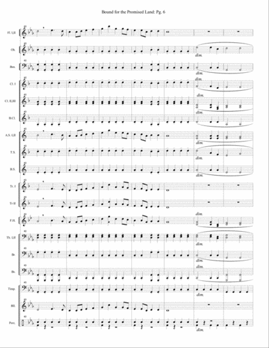 Bound for the Promised Land Concert Band scores gallery preview page 6
