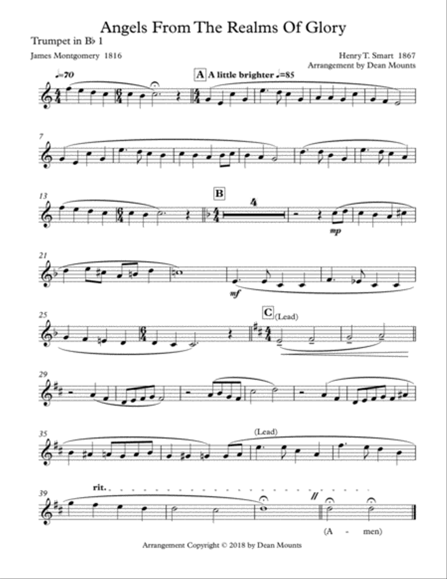 Angels From The Realms Of Glory Brass Ensemble scores gallery preview page 4