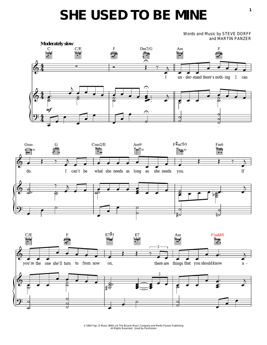 She Used To Be Mine Acoustic Guitar scores gallery preview page 1