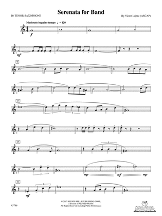 Serenata for Band: B-flat Tenor Saxophone