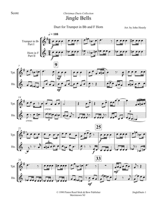 Jingle Bells- duet trumpet and trombone