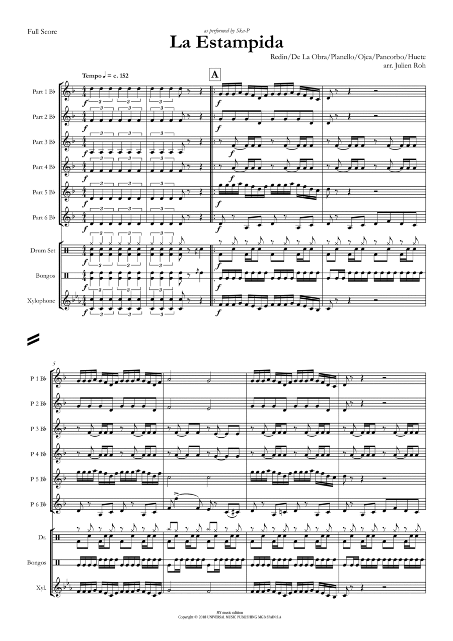 La Estampida Concert Band scores gallery preview page 1