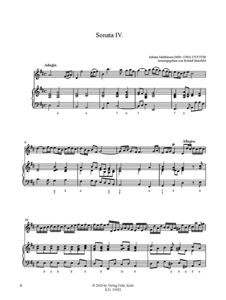 Der brauchbare Virtuoso für Traversflöte und Basso continuo -Vol. 2: Sonaten IV-VI-