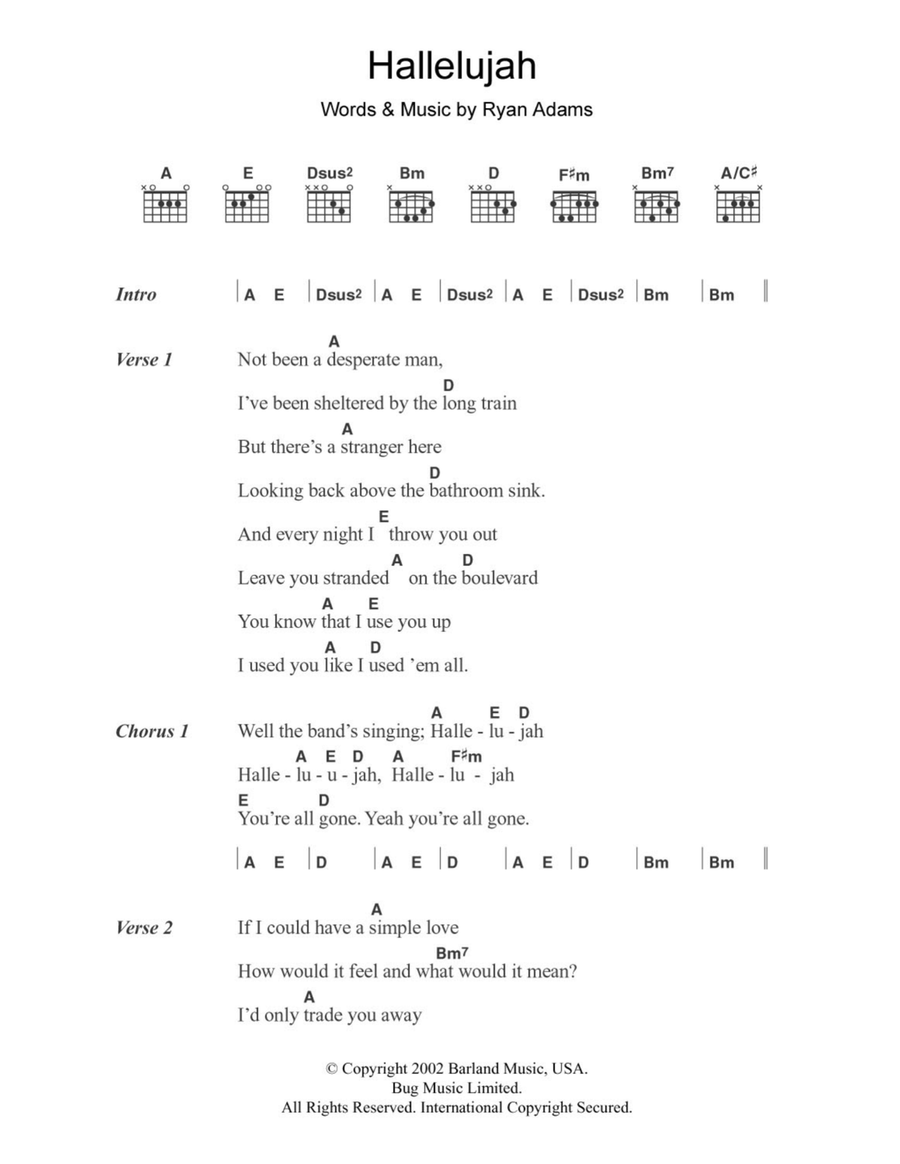 Hallelujah Hallelujah Acoustic Guitar scores gallery preview page 1