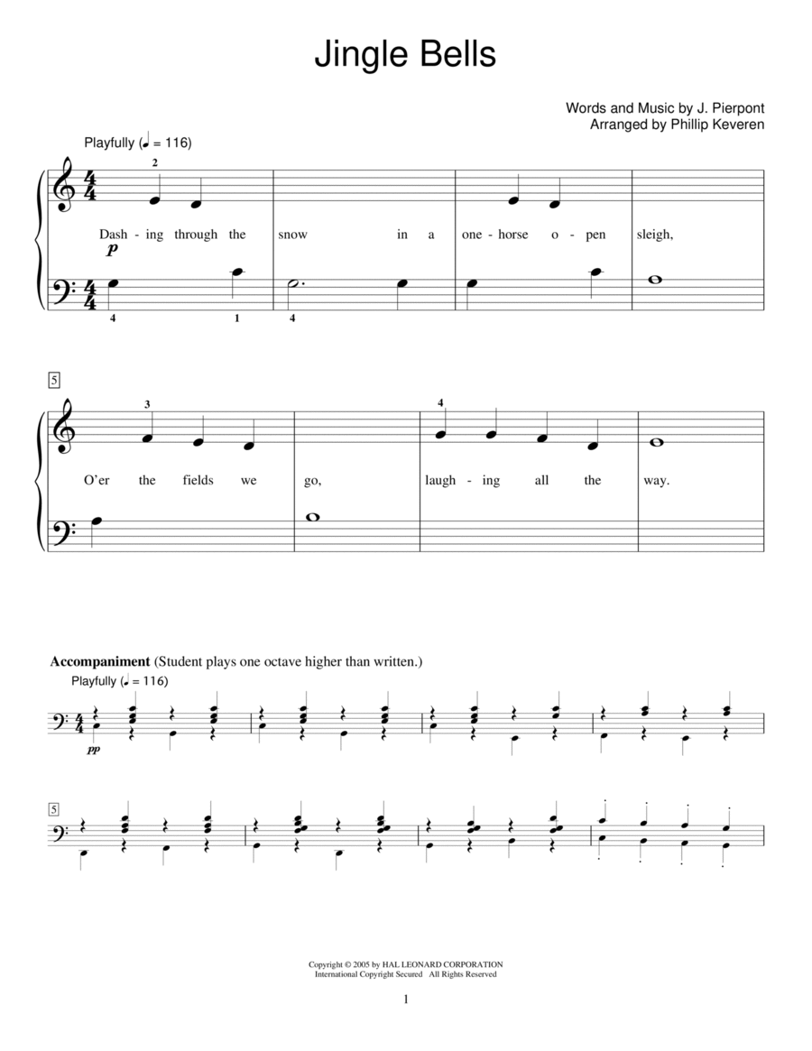 Jingle Bells Jingle Bells Piano Method scores gallery preview page 1