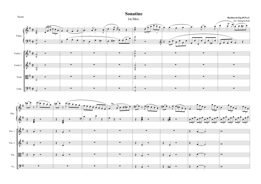 L.V.Beethoven Piano Sonatine -PianoConcerto Piano Quintet scores gallery preview page 1