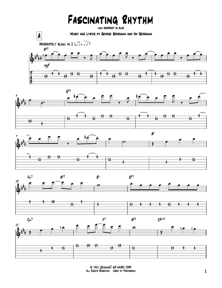 Fascinating Rhythm Electric Guitar scores gallery preview page 1