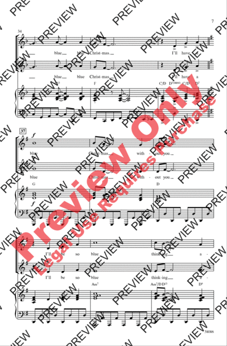 Blue Christmas 2-Part scores gallery preview page 7