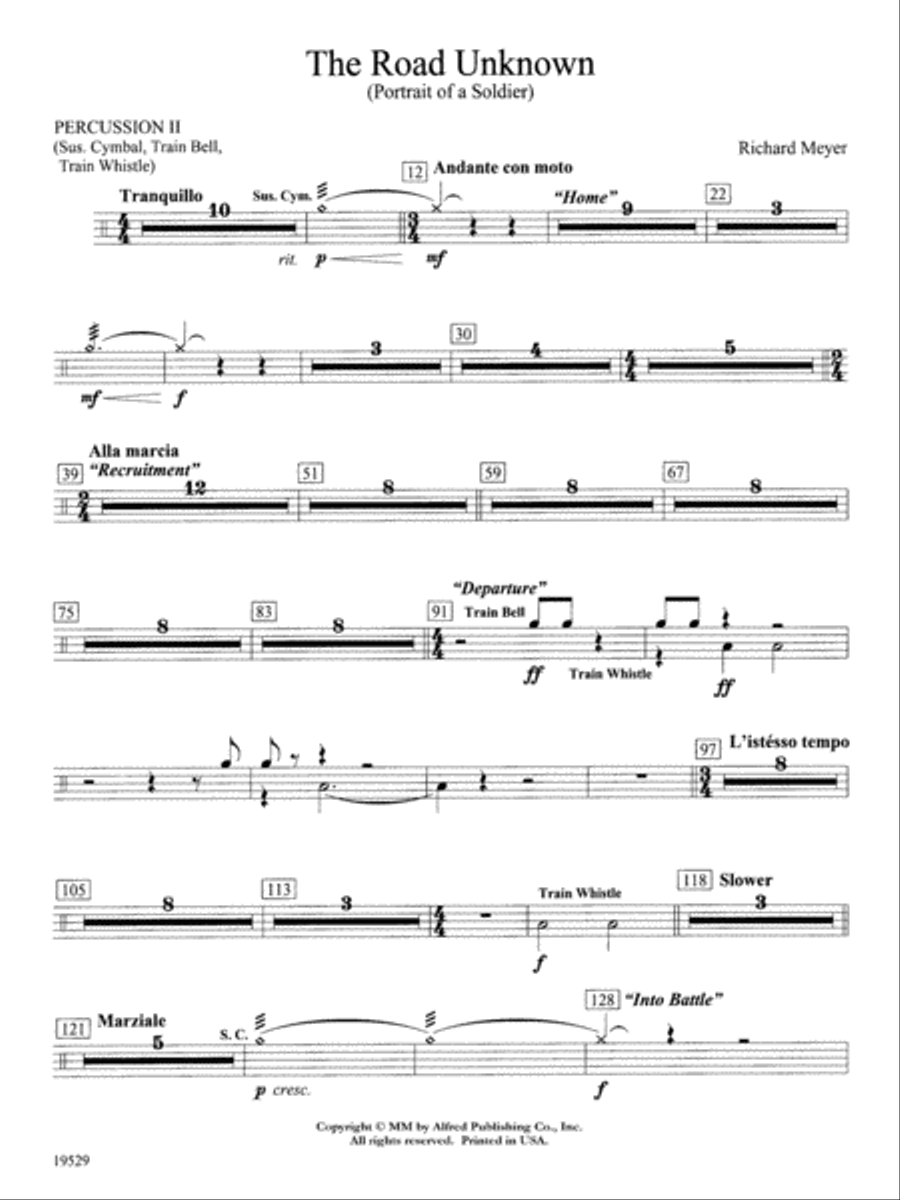 The Road Unknown: 2nd Percussion Concert Band scores gallery preview page 1