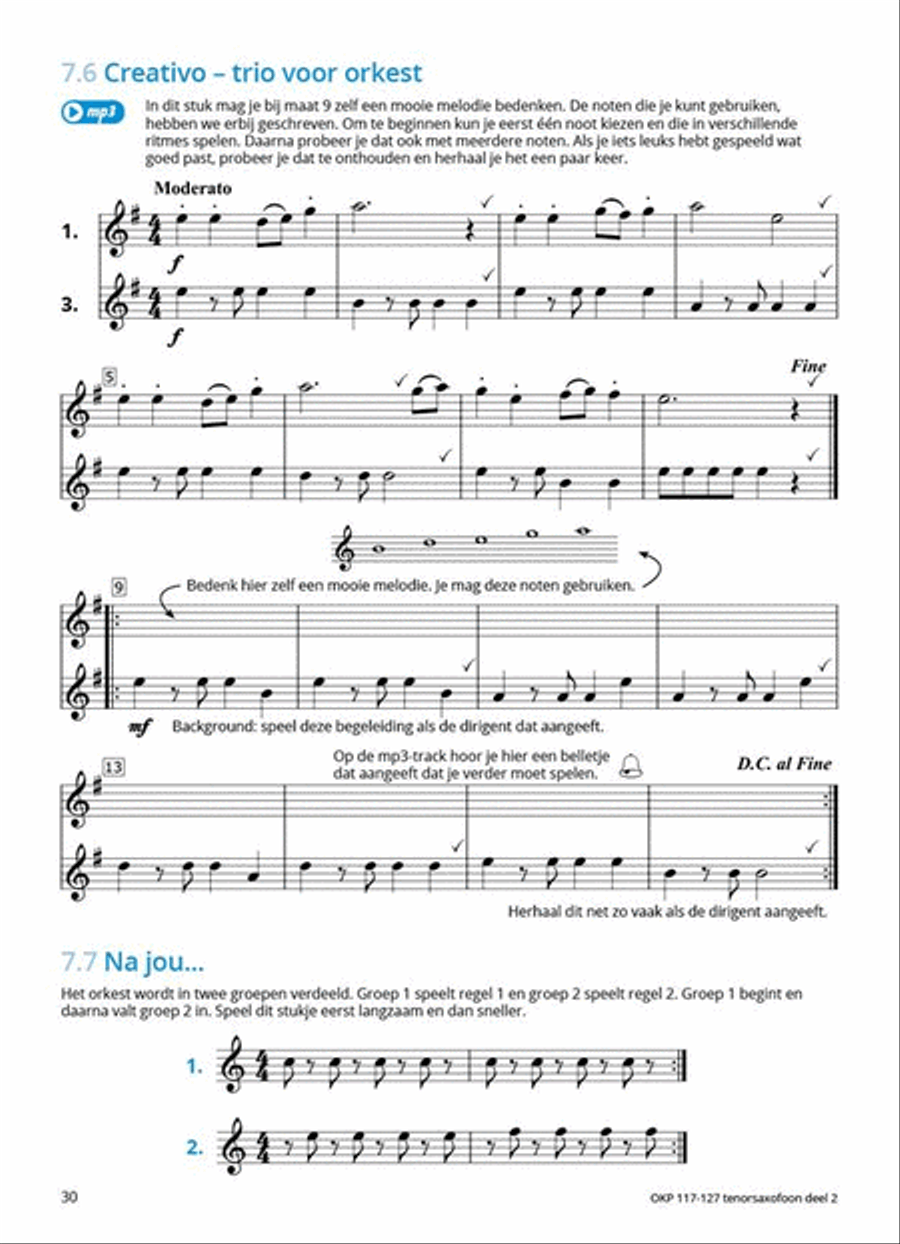Samen Leren Samenspelen Vlaams Deel 2 Tenor Saxophone scores gallery preview page 4