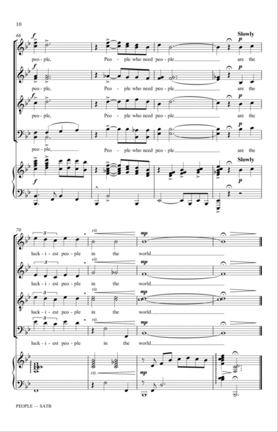 People (from Funny Girl) (arr. Mac Huff) 4-Part scores gallery preview page 10