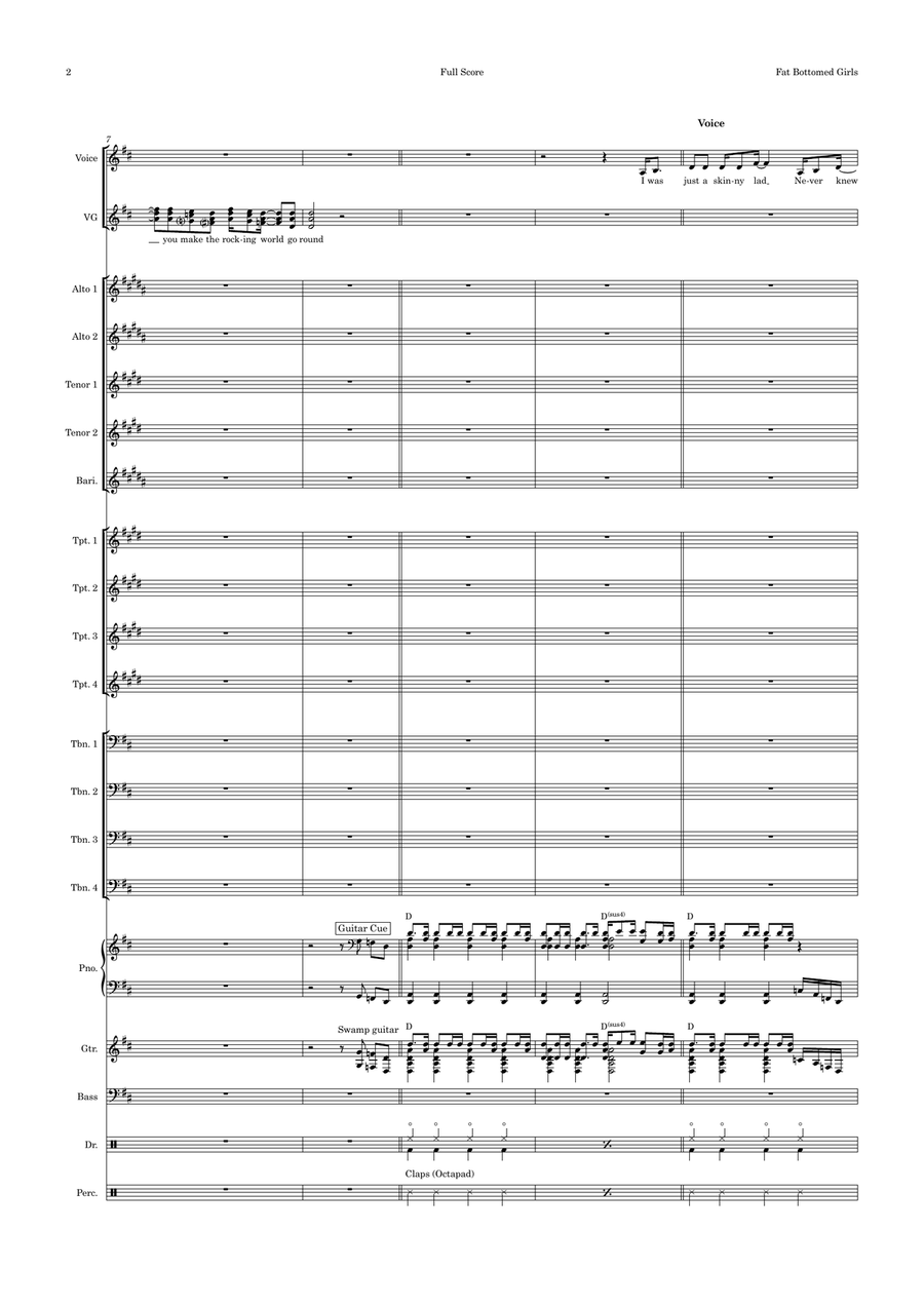 Fat Bottomed Girls Jazz Ensemble scores gallery preview page 2