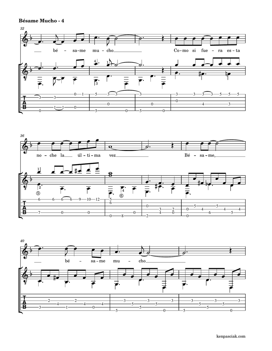 Bésame Mucho Acoustic Guitar scores gallery preview page 6