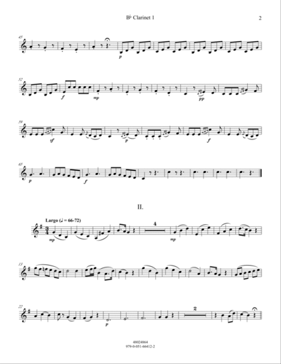 Divertimento No. 2 (ed. Patricia Cornett) - Bb Clarinet 1 Concert Band scores gallery preview page 2