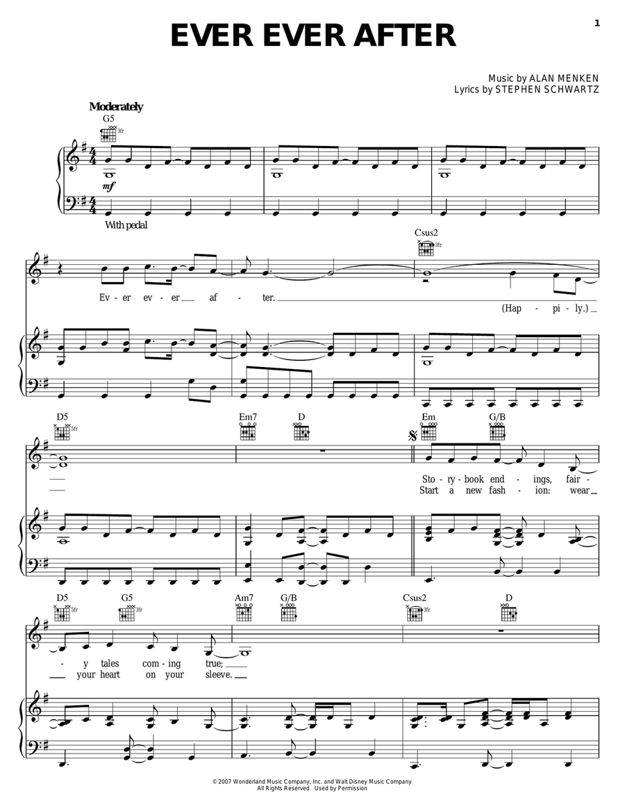 Ever Ever After Piano, Vocal, Guitar scores gallery preview page 1