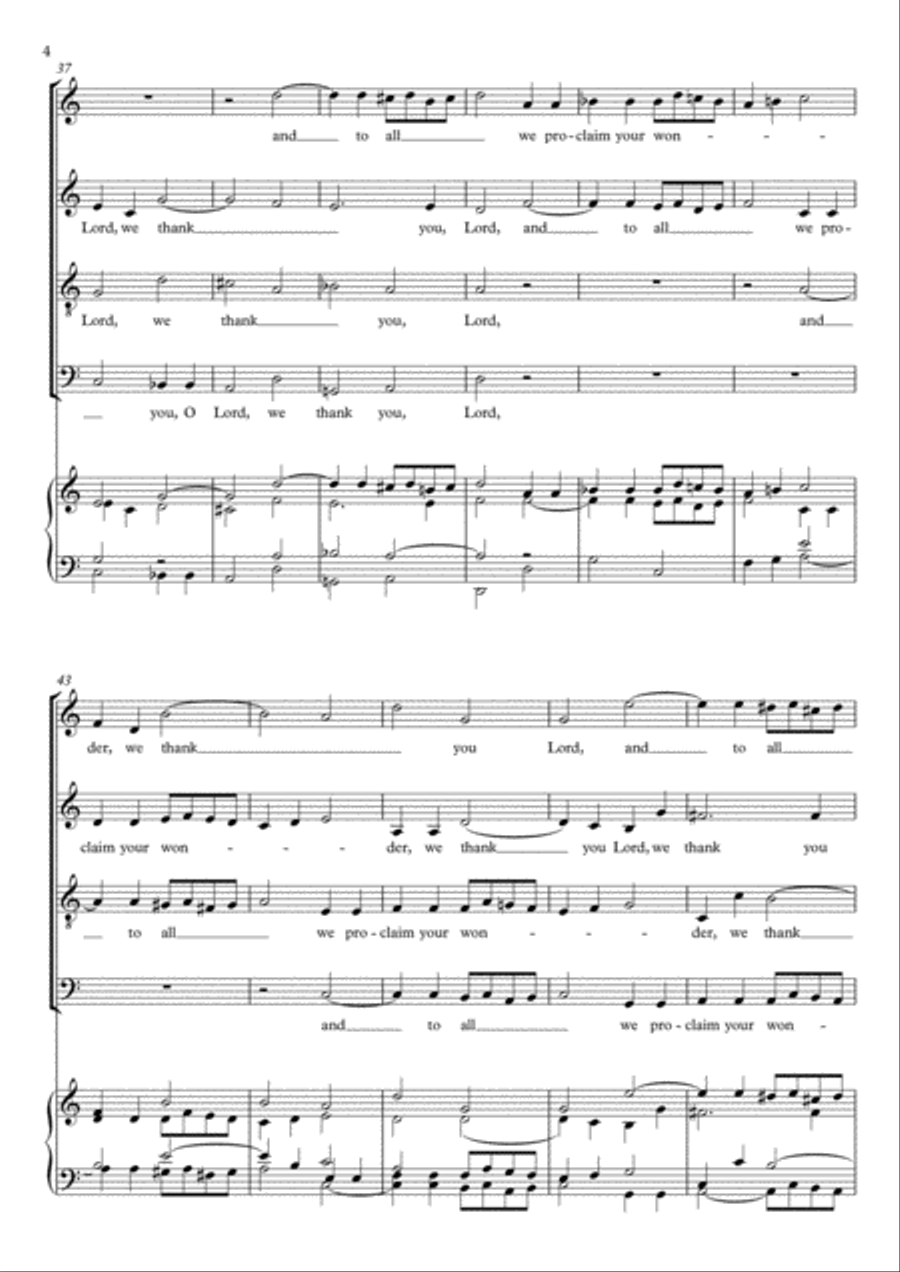 We Thank You, O Lord (Wir danken dir, Gott) for SATB and organ 4-Part scores gallery preview page 5
