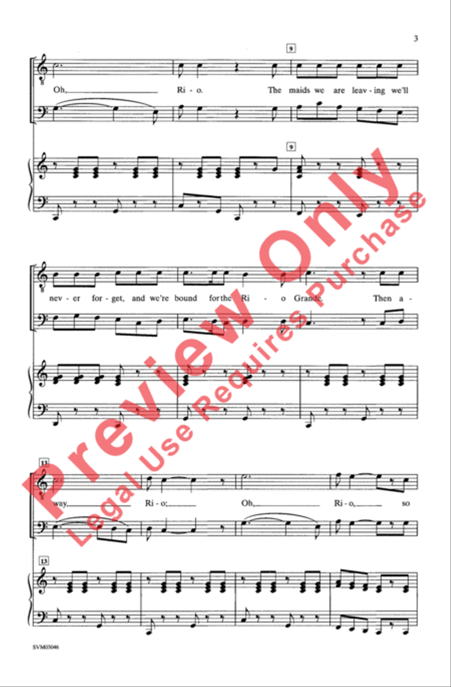 Bound for the Rio Grande Men's Choir scores gallery preview page 3