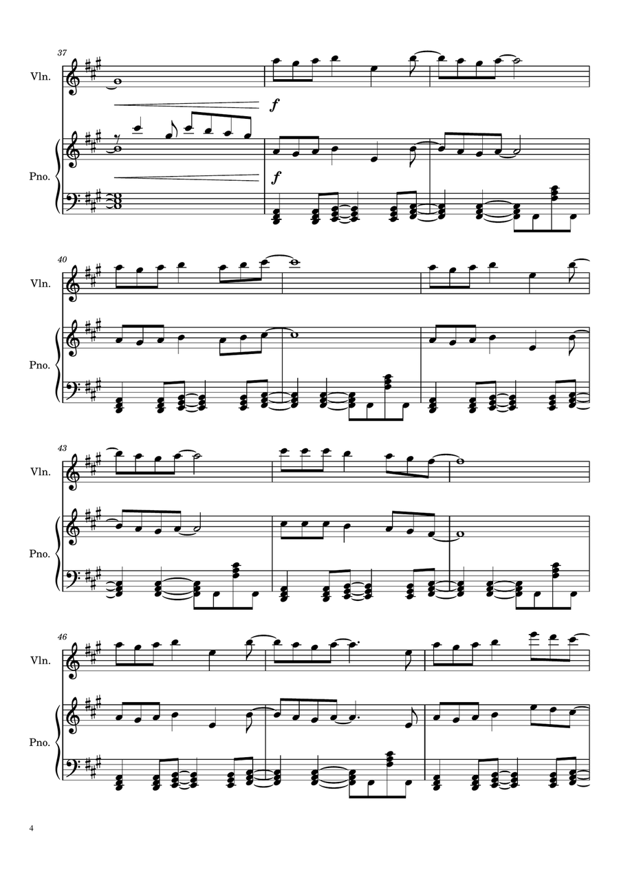 Hikaru Nara Violin Solo scores gallery preview page 4
