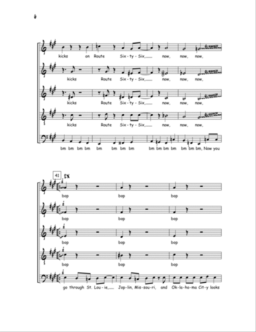 Route 66 SSATB scores gallery preview page 6