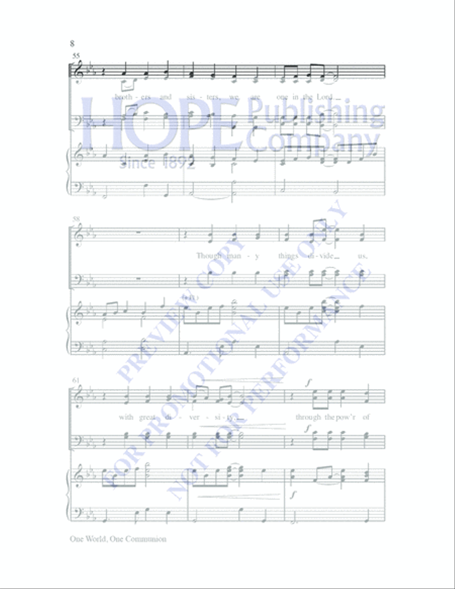 One World, One Communion 4-Part scores gallery preview page 8