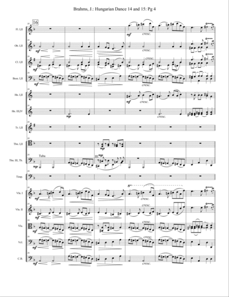 Hungarian Dances 14 and 15 - Extra Score Full Orchestra scores gallery preview page 4