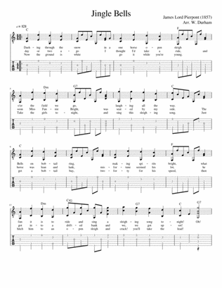 Jingle Bells - for Fingerstyle Guitar - tab and notation