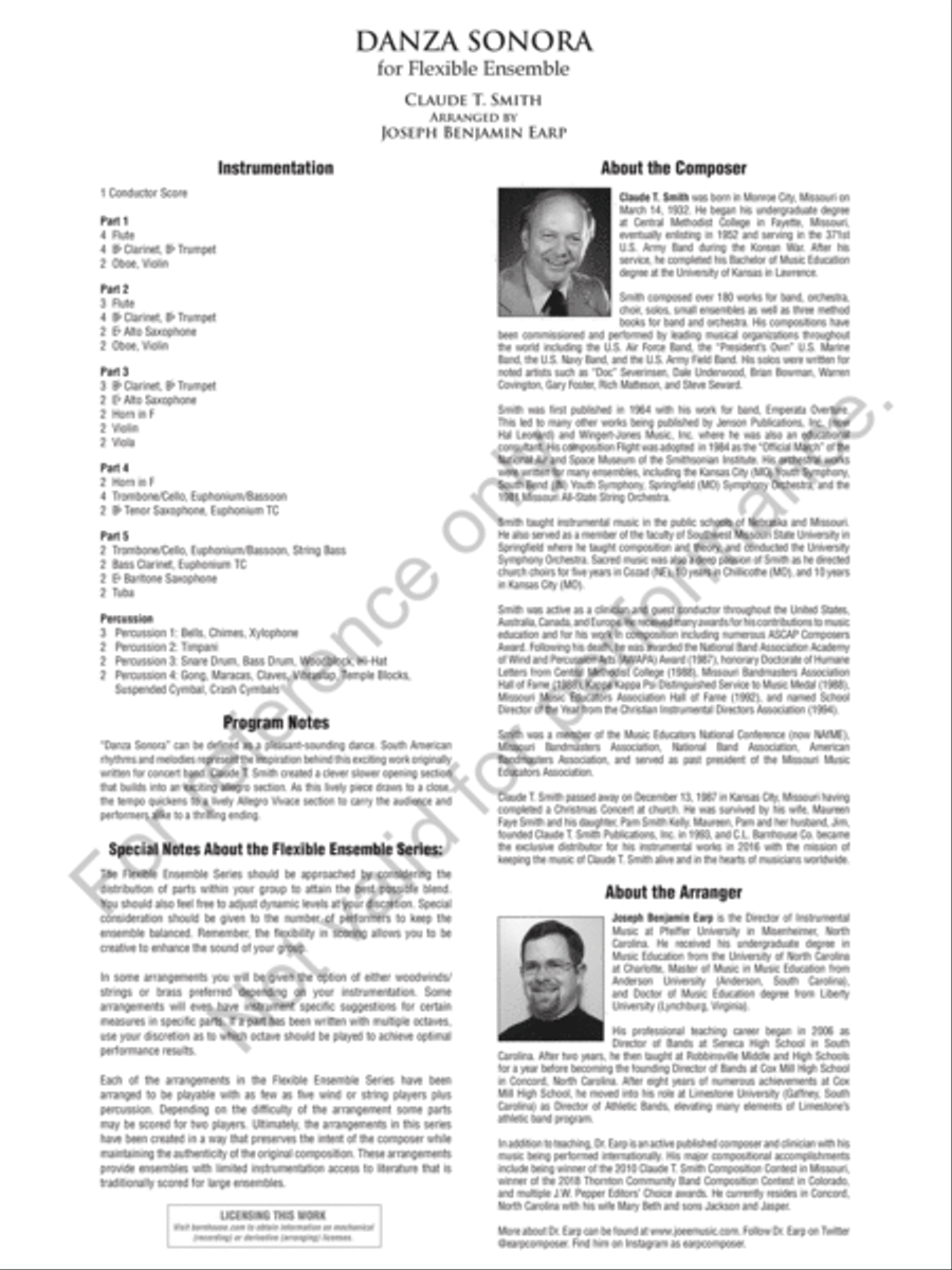 Danza Sonora Concert Band scores gallery preview page 3