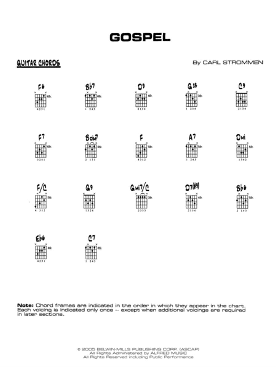Gospel: Guitar Chords Jazz Ensemble scores gallery preview page 1
