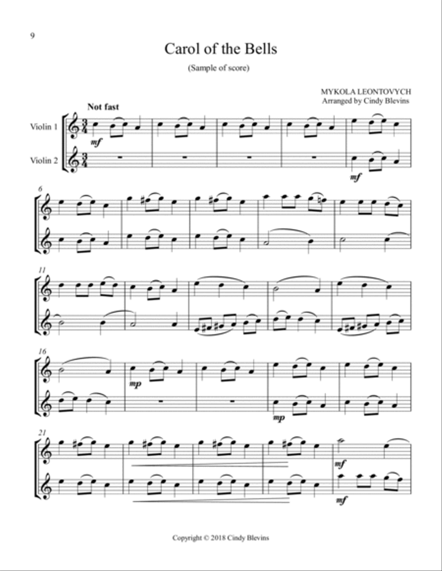 Violin Duets for Christmas, Vol. I String Duet scores gallery preview page 2