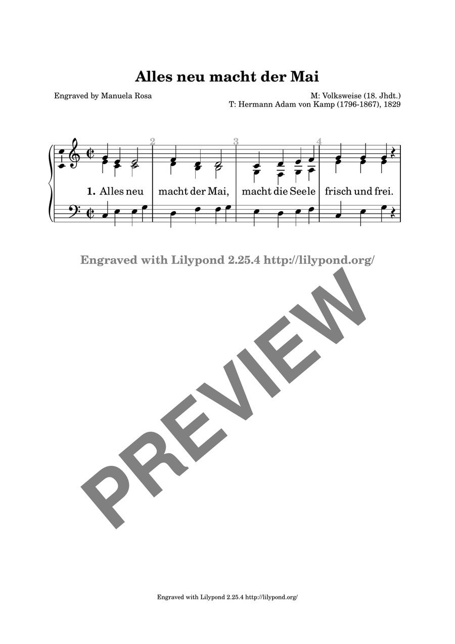 Maienlieder (Alles neu macht der Mai, Komm lieber Mai) Piano Method scores gallery preview page 3