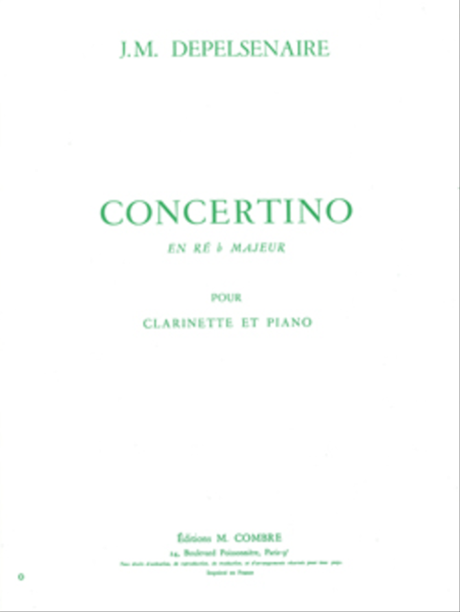 Concertino en Reb maj. Concertino en Reb maj. Clarinet Solo scores gallery preview page 1