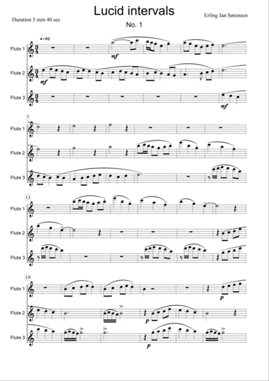 Lucid intervals 1-4 Woodwind Trio scores gallery preview page 1