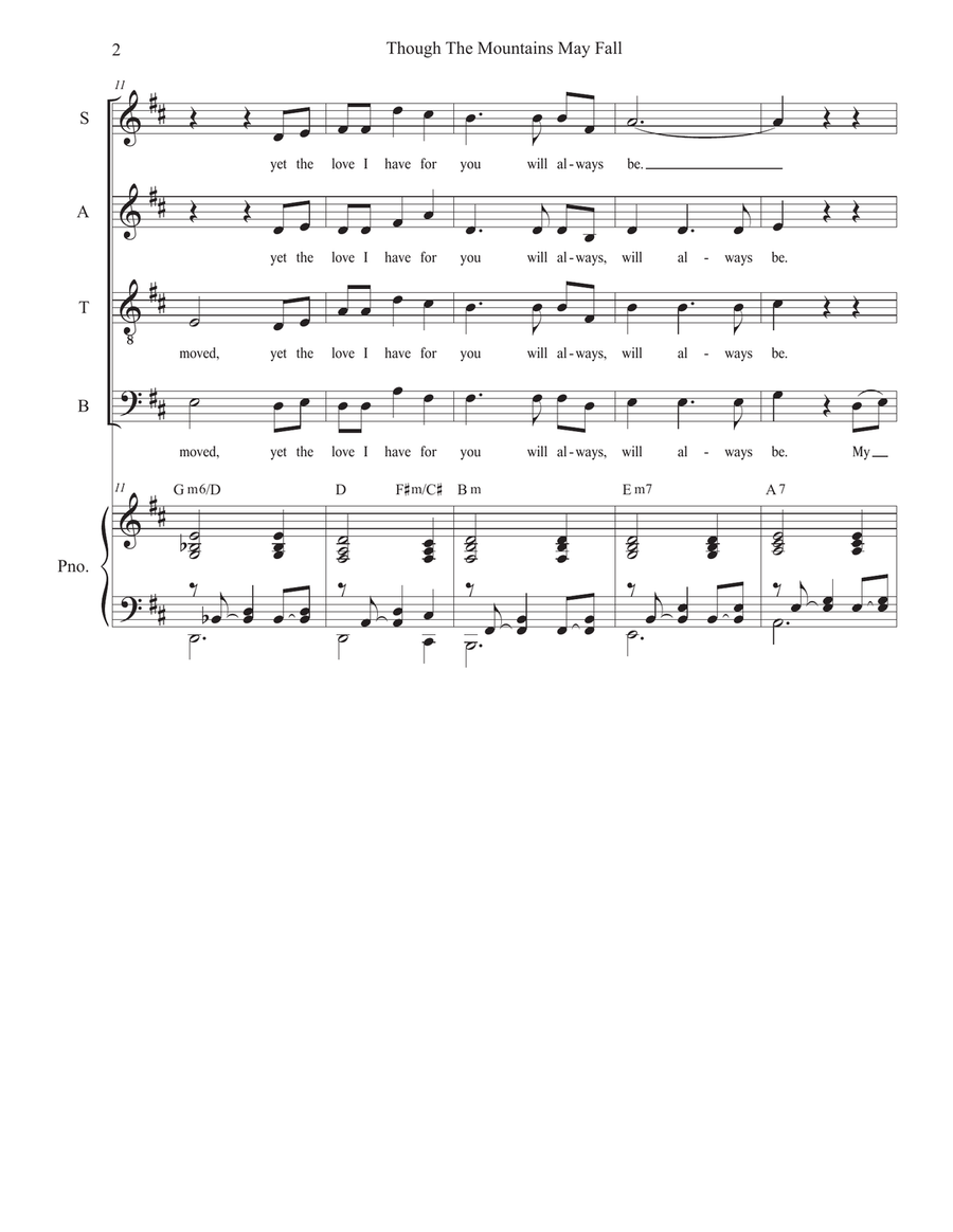 Though The Mountains May Fall (SATB) Though The Mountains May Fall (SATB) 4-Part scores gallery preview page 2