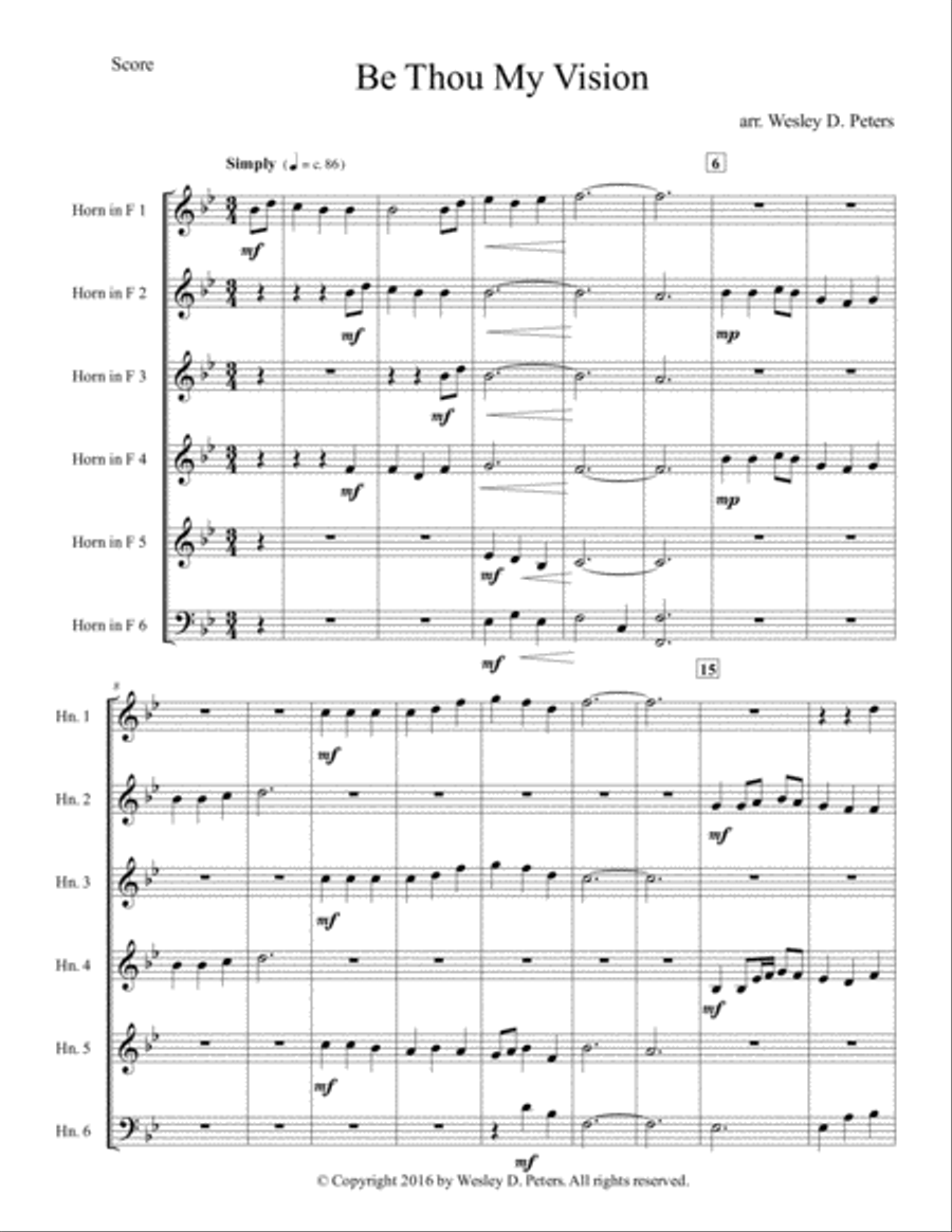 Be Thou My Vision (Horn Sextet) Brass Ensemble scores gallery preview page 4
