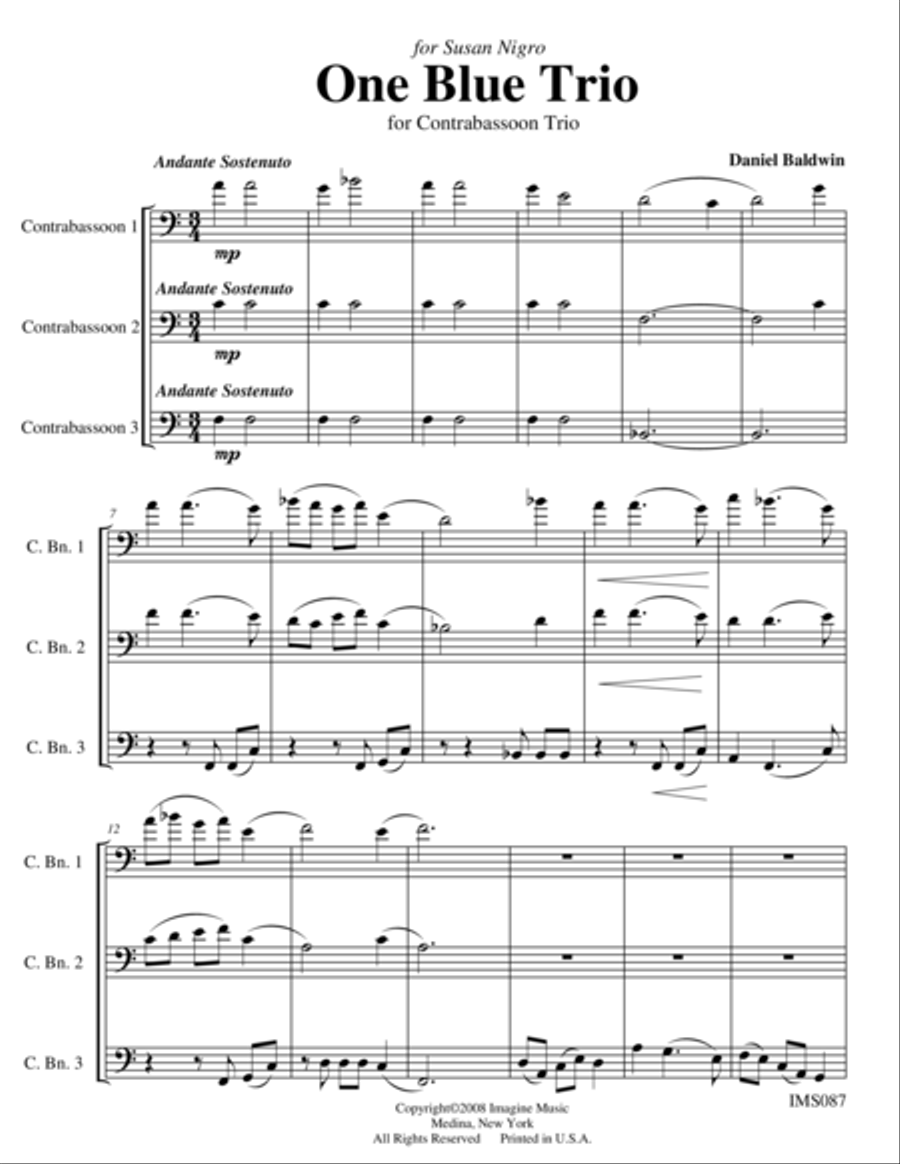 One Blue Trio One Blue Trio Woodwind Trio scores gallery preview page 2
