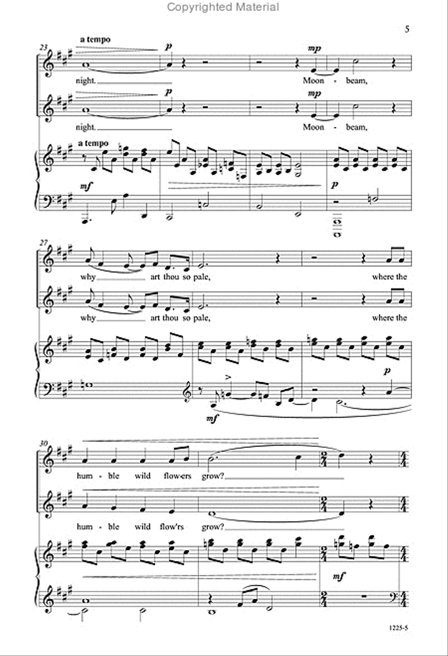To the Moonbeam - SA Octavo TB scores gallery preview page 5