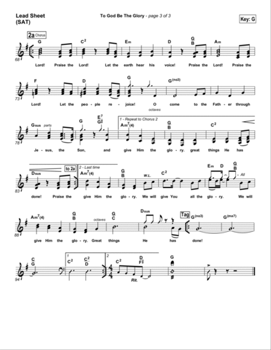 To God Be The Glory To God Be The Glory Piano scores gallery preview page 3