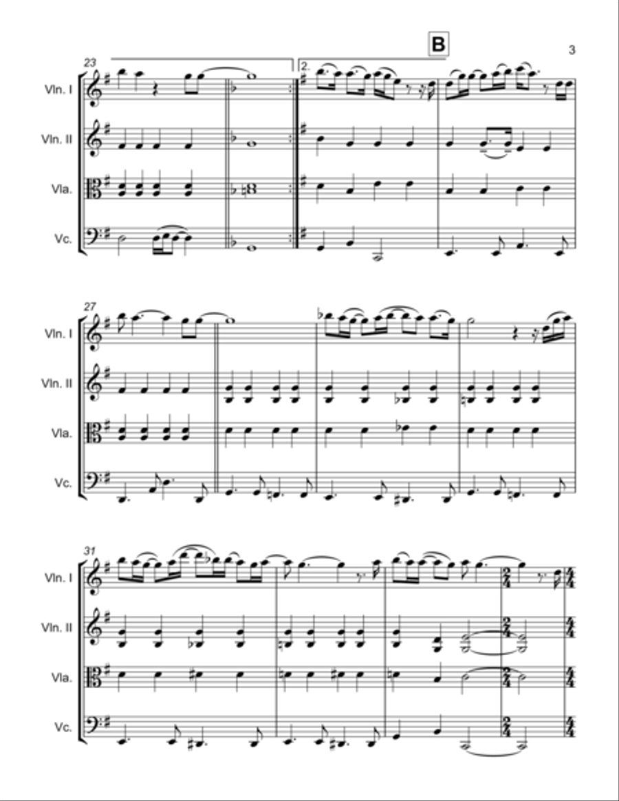 A Moment Like This String Quartet scores gallery preview page 3