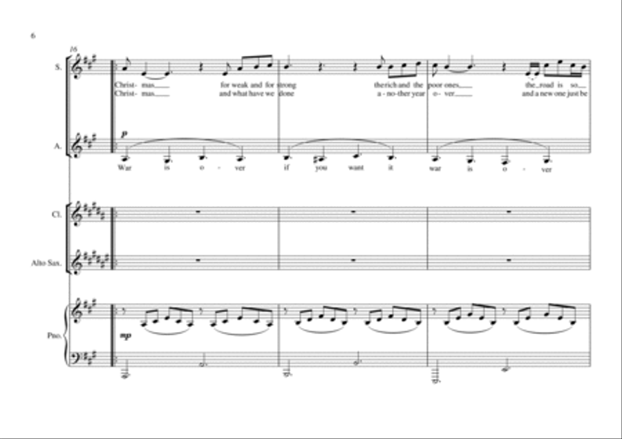 Happy Xmas (war Is Over) Alto Saxophone scores gallery preview page 6