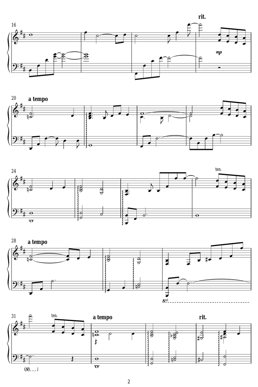 Memories Of Green (from Blade Runner) Piano Solo scores gallery preview page 2
