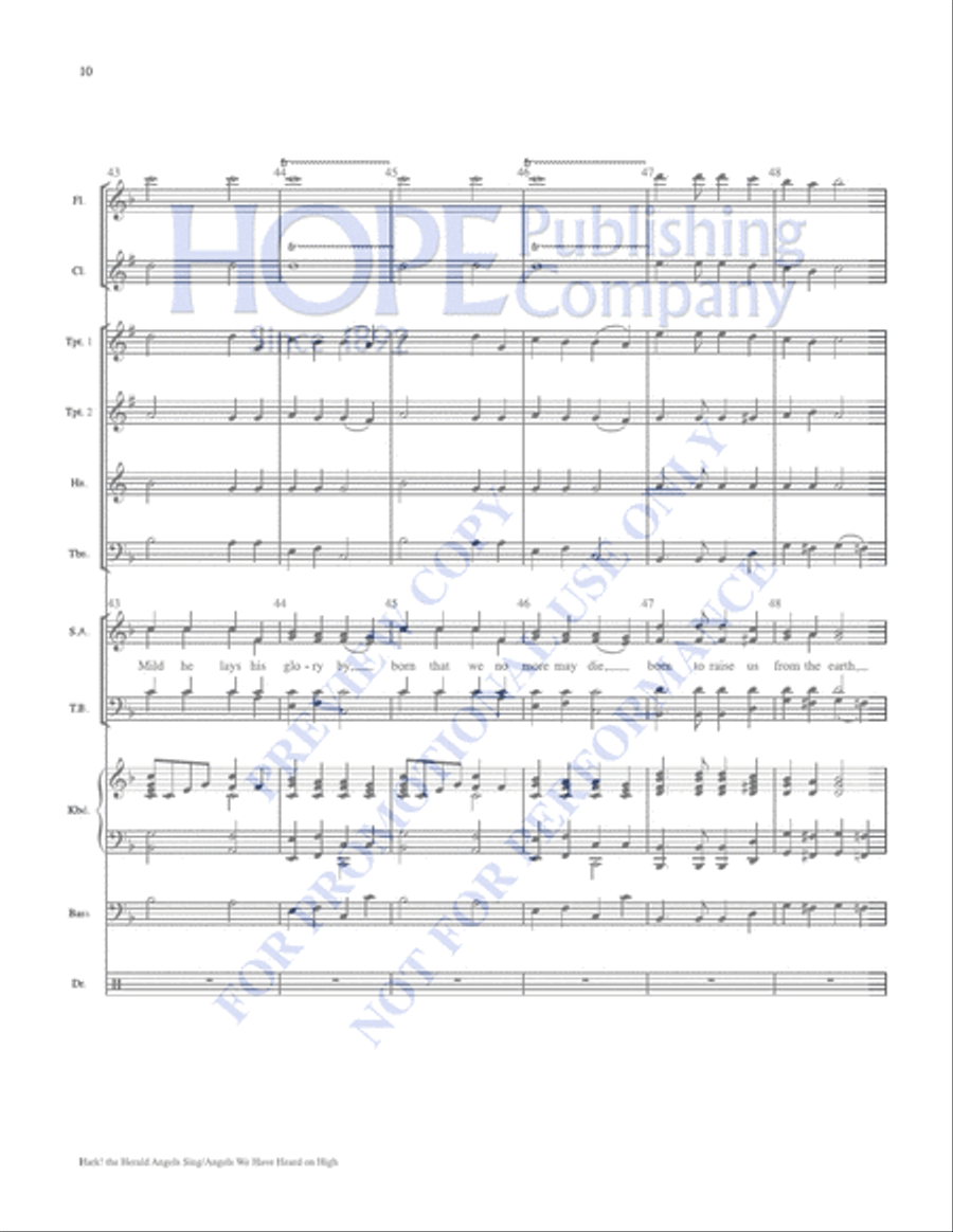 Hark! the Herald Angels Sing with Angels We Have Heard on High Choir scores gallery preview page 10