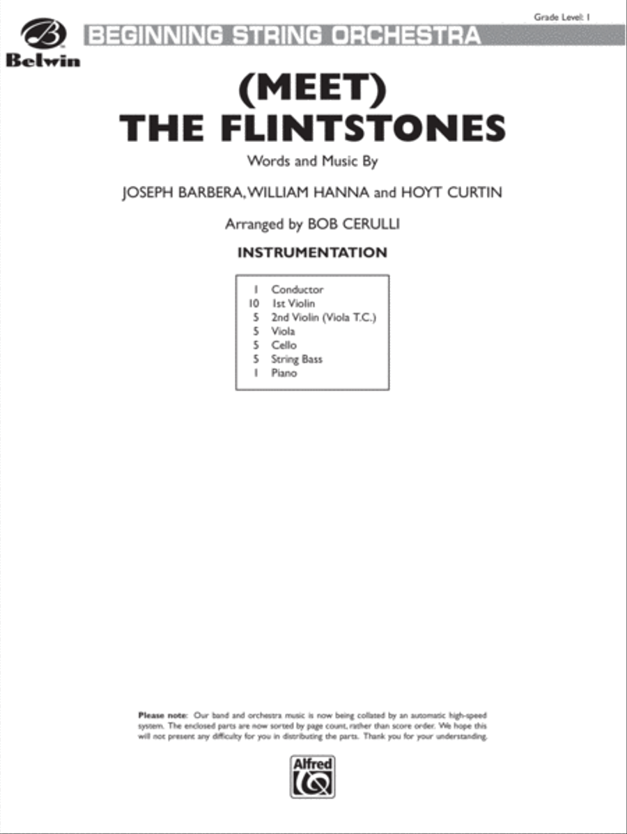 (Meet) The Flintstones: Score String Orchestra scores gallery preview page 1