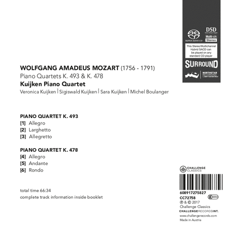 Piano Quartets K. 493 & K. 478