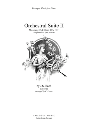 Orchestral Suite 2 BWV 1067, mov. 2-7 for piano duet (score only)