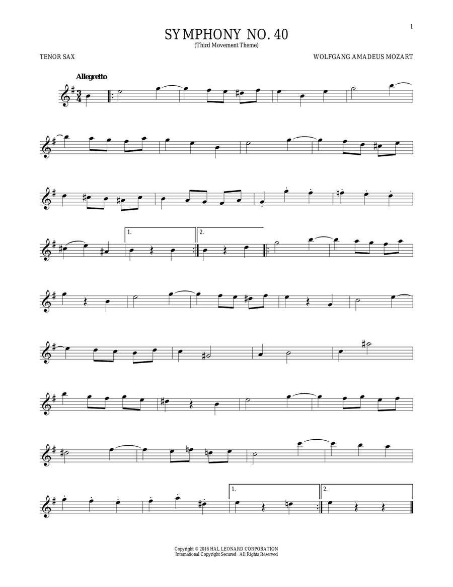 Symphony No. 40 In G Minor, Third Movement (