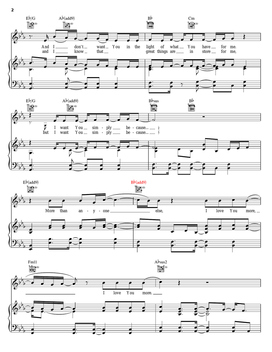 More Than Anyone Else Piano, Vocal, Guitar scores gallery preview page 2