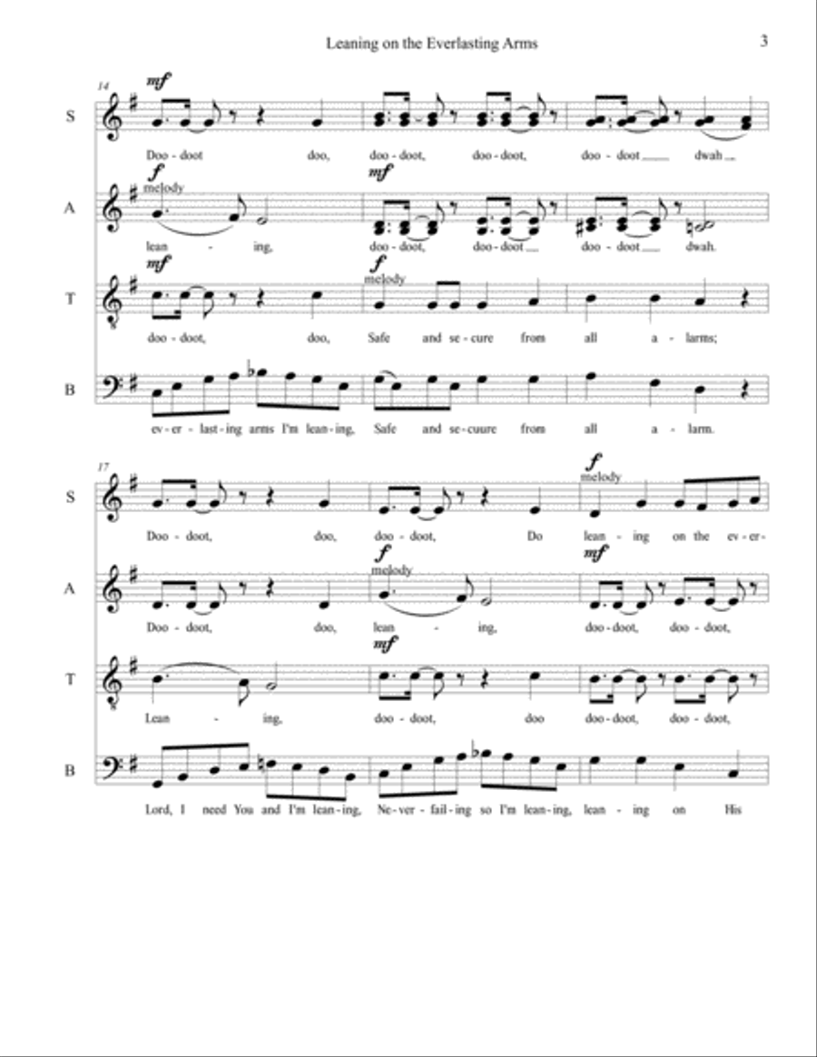 Leaning On The Everlasting Arms 4-Part scores gallery preview page 4